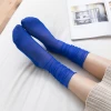 Korean candy-colored women's socks, ultra-thin black ear-trimmed mesh pile socks, hollowed-out mesh high street style socks, Japanese silk socks Specification image